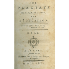 Les plagiats de M. J.J.R. de Genève sur l'éducation