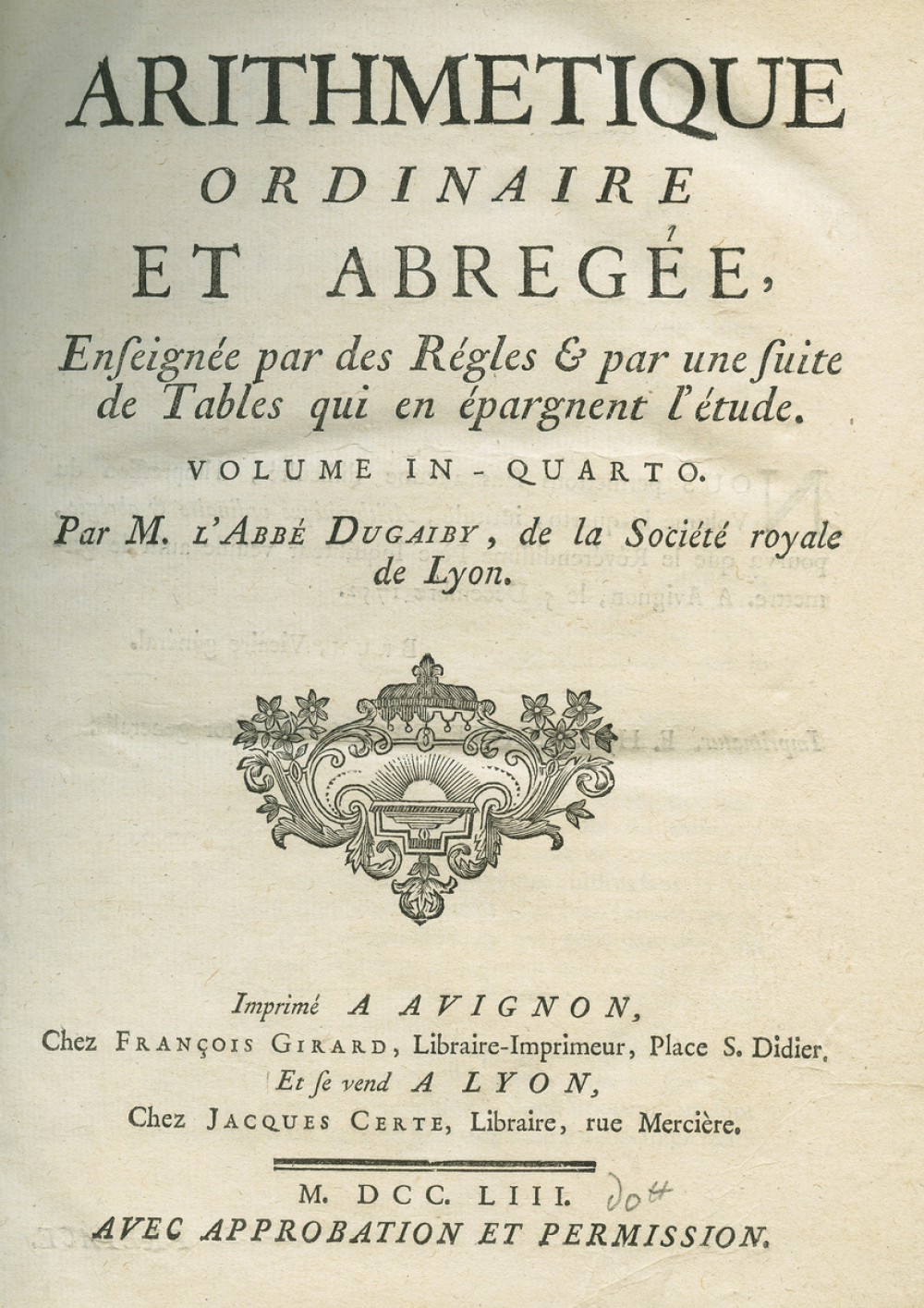 Arithmétique ordinaire et abrégée