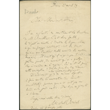 Lettre de Michel Bréal, directeur à l'Ecole des Hautes Etudes, à Armand du Mesnil, directeur de l’Enseignement supérieur au Ministère de l'Instruction publique, le 27 avril 1879, à propos d'une publication de Francisque Bouillier