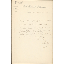 Lettre d'Ernest Bersot à Armand du Mesnil