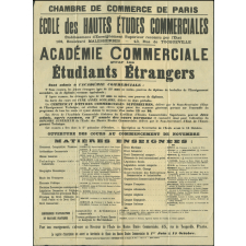 Chambre de Commerce de Paris : École des hautes études commerciales : Académie Commerciale pour les étudiants étrangers