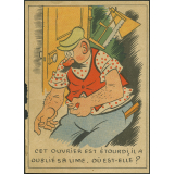 Cet ouvrier est étourdi, il a oublié sa lime. Où est-elle ?