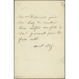 Lettre de George Sand à M. Liez proviseur du collège Henri IV