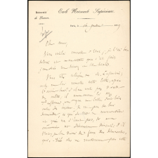 Lettre d'Ernest Bersot à Armand du Mesnil