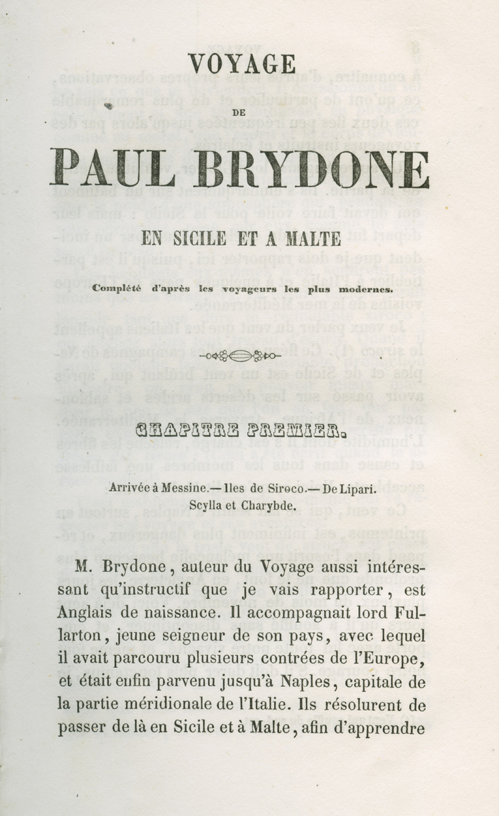 Voyage de P. Brydone en Sicile et à Malte : traduit de Campe et complété  d'après les voyageurs les plus modernes