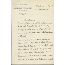 Lettre d'Alfred Binet à Lucien Descaves