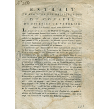 Extrait du registre des délibérations du Conseil du District de Vézelise