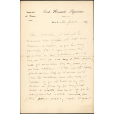 Lettre d'Ernest Bersot à Armand du Mesnil
