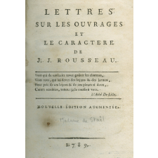Lettres sur les ouvrages et le caractère de J. J. Rousseau