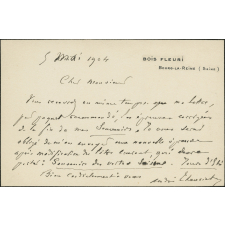 Lettre d'André Theuriet