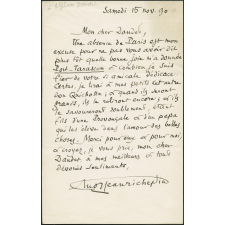 Lettre de Jean Richepin à Alphonse Daudet