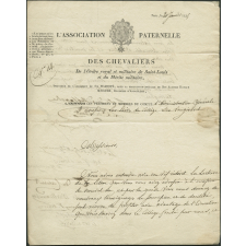 Lettre de l'Association paternelle des Chevaliers de l'Ordre royal et militaire de Saint-Louis et du Mérite militaire aux élèves du collège de Vaugirard