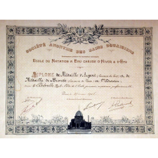 Société Anonyme des Bains Douaisiens, Etablissement jouissant de Concessions municipales - Ecole de Natation à Eau chaude d'Hiver et d'Eté. Diplôme de Médaille d'Argent et Médaille de Bronze.