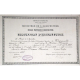 Certificat d'Instruction. République Française, Liberté-Egalité-Fraternité - Ministère de l'Agriculture. Ecoles Pratiques d'Agriculture. 
