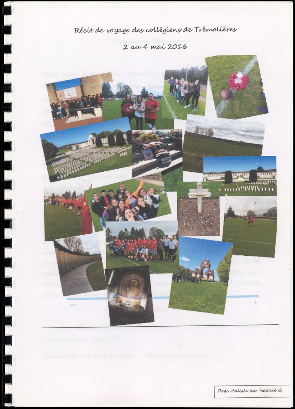 Récit de voyage des collégiens de Trémolières, 2 au 4 mai 2016.