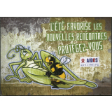 L'été favorise les nouvelles rencontres, protégez-vous [abeille et sauterelle]