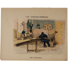 Poste télégraphique - Les sapeurs-pompiers.