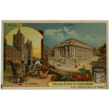 Carte réclame. Compagnie Liebig. La cathédrale et le théâtre de Malte.