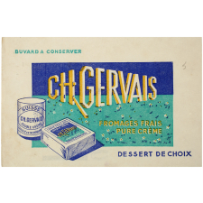 Buvard publicitaire. Ch. Gervais. Fromages frais pure crème.