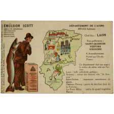 Carte réclame. Emulsion Scott. Département de l'Aisne.