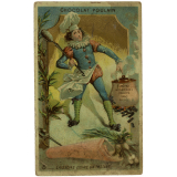 Carte réclame. Chocolat Poulain. Le parfait cuisinier. Laissons cuire un instant.
