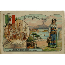 Carte réclame. Chocolat Poulain. Géographie pittoresque. Italie.