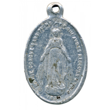 Médaille religieuse à l'effigie de la Vierge, dite médaille miraculeuse. 