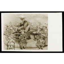 En 1900, Crèche des Ternes XVIIe, photographie d'un dessin de Louise Catherine Breslau [...].