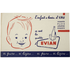 Buvard publicitaire. Evian. Source Cachat.