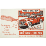 Buvard publicitaire. Métaspirine. 403 Peugeot.