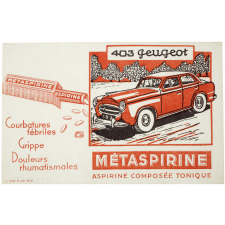 Buvard publicitaire. Métaspirine. 403 Peugeot.