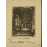 Attestation de communion solennelle. L'autel du pélerinage. 