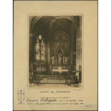 Attestation de communion solennelle. L'autel du pélerinage. 