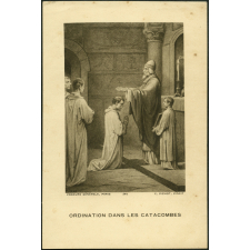 Image religieuse. Ordination dans les catacombes.