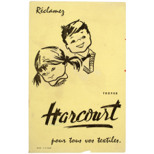 Buvard publicitaire. Réclamez Harcourt pour tous vos textiles.