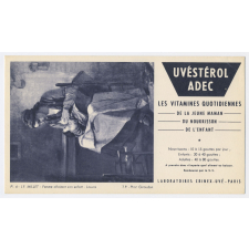Buvard publicitaire. Millet - Femme allaitant son enfant. Uvestérol Adec.