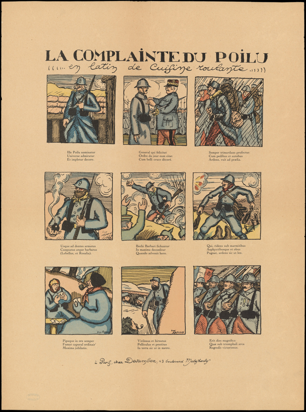 La complainte du poilu (en latin de cuisine roulante).