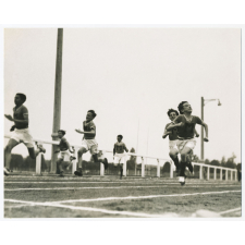 Course à pied au stade. 