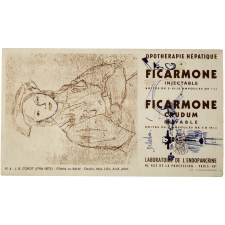 Buvard publicitaire. Corot - Fillette au béret. Ficarmone.