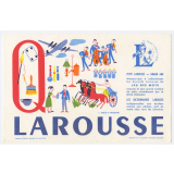 Buvard publicitaire. Larousse. Jeu des mots. Lettre Q. 