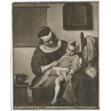 Haag. Sammlung Steengracht. N°23. Gabriel Metsu, Das Kranke Kind, Bez. F. Bruckmann A.-G, München.