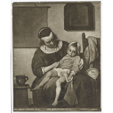 Haag. Sammlung Steengracht. N°23. Gabriel Metsu, Das Kranke Kind, Bez. F. Bruckmann A.-G, München.