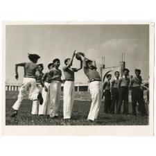 Partie de football (Stade Gerland de Lyon ?).