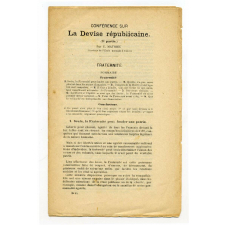 Conférence sur la Devise Républicaine (3e partie). Fraternité. 