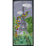 La Tour Eiffel. Étude de la craie Conté.