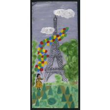 La Tour Eiffel. Étude de la craie Conté.