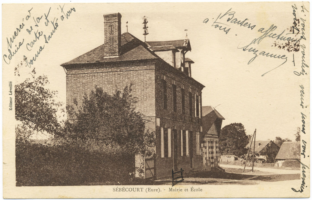 Sébécourt (Eure) - Mairie et Ecole.