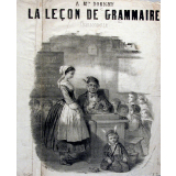Partition musicale : La leçon de grammaire. Chansonnette. A Mme Dorigny.