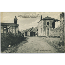 Lagny après l'occupation Allemande 1918 - Basse-Rue - Ruines de l'Ecole des Filles et la Nouvelle Chapelle en planches.