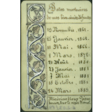 Image religieuse. Dates mortuaires de mes biens aimés défunts.